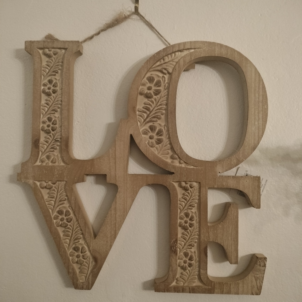 Ashland "Love" Floral Wooden Wall Accent